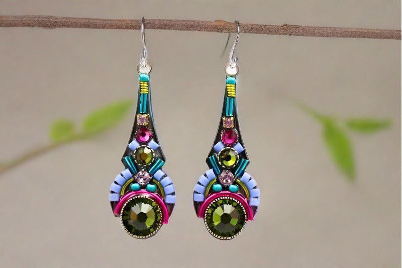 firefly jewelry earrings olivine art deco drop