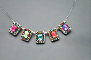 firefly jewelry necklace- multi color petite crystal