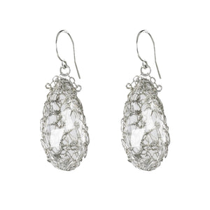 arivka fallen leaf earrings quartz in silver