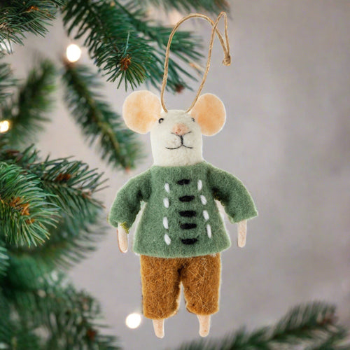indaba felted mouse ornament- copenhagen