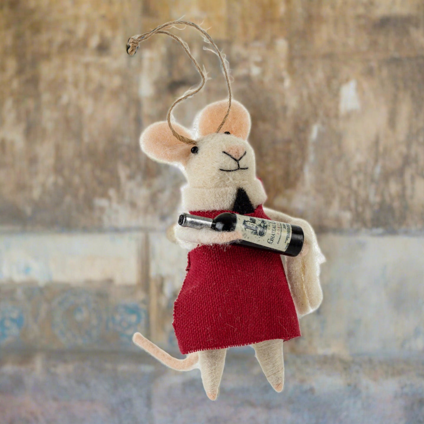 indaba felted mouse ornament- monsieur sommalier