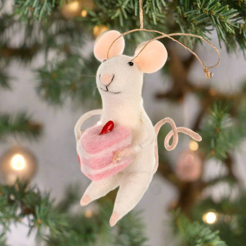 indaba felted mouse ornament- baking bonnie