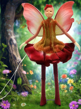 Load image into Gallery viewer, Tassie Design Handmade RED Rose Fairy Doll - with Wings
