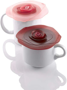 charles viancin rose drink covers set/2 pink & dark red