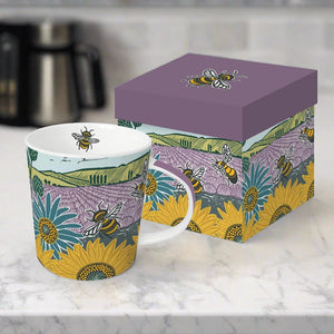 paper products design lavender & sunflowers gift-boxed mug