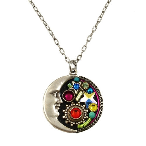 firefly midnight moon necklace in multi-color