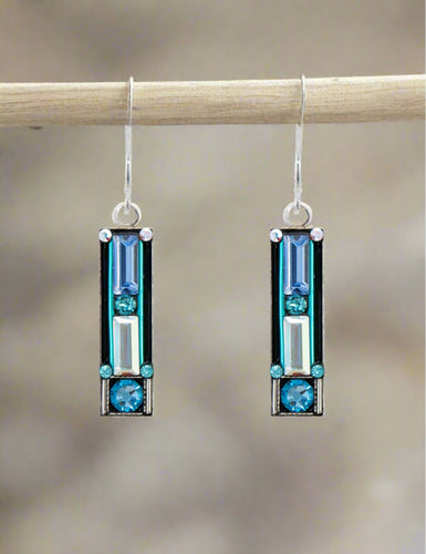 firefly jewelry architectural rectangle earring- ice