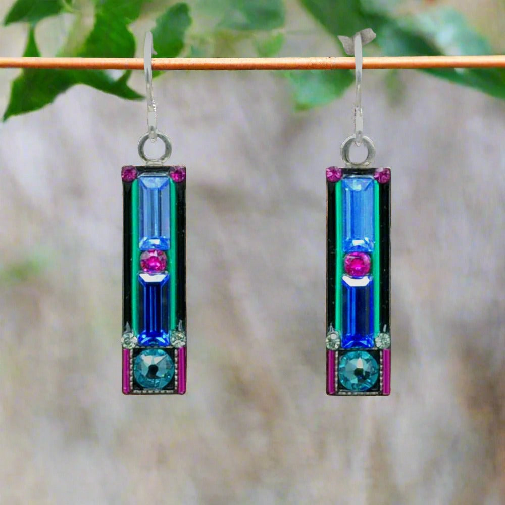 Architectural Rectangle Earrings - Turquoise Architectural Rectangle Earrings - Turquoise
