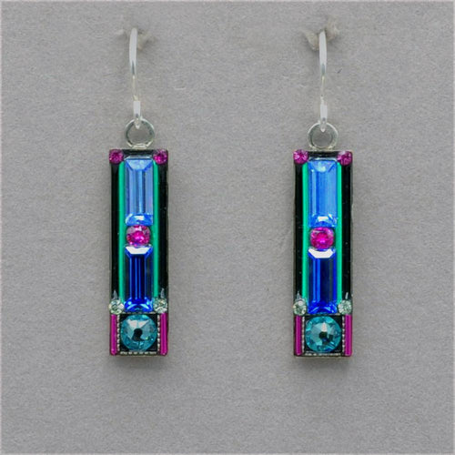 firefly jewelry architectural rectangle  earrings in light turquoise