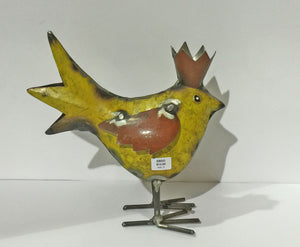 recycled bucket animals crowned bird