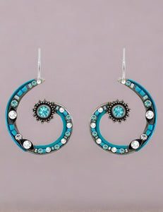 firefly jewelry spiral earrings in ice