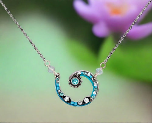firefly jewelry spiral pendant necklace-8875-ice