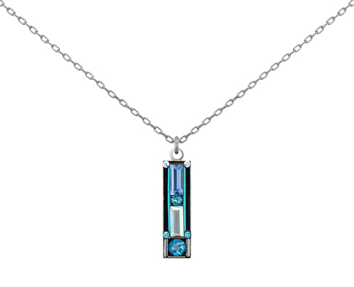 firefly jewelry architectural rectangle pendant necklace- ice