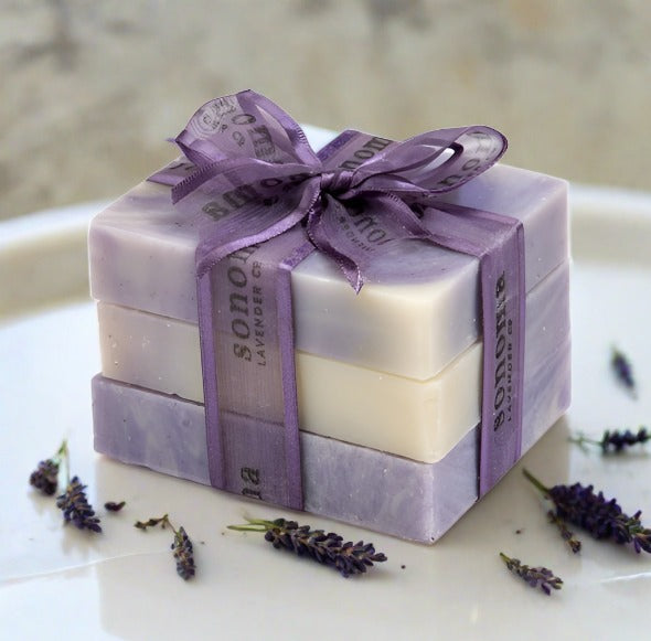 sonoma lavender trio of lavender & olive oil soap bars
