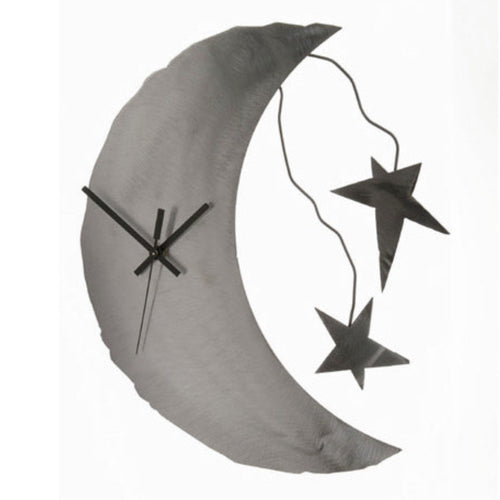 metallic evolution moon & stars clock