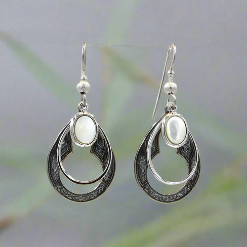 silver forest earrings- e-9949a