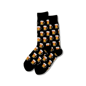 hot sox men's beer crew socks- black