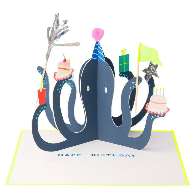 meri meri party octopus stand-up card