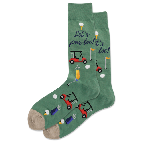 hot sox men's let's par-tee crew socks