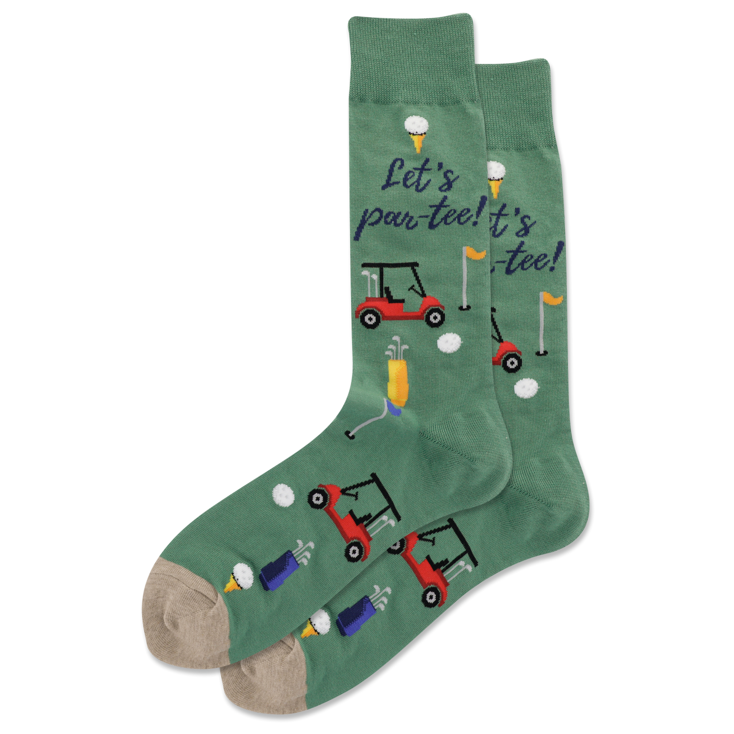 hot sox men's let's par-tee crew socks
