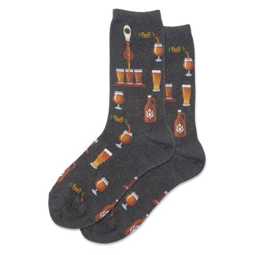 hot sox women's craft beer crew socks