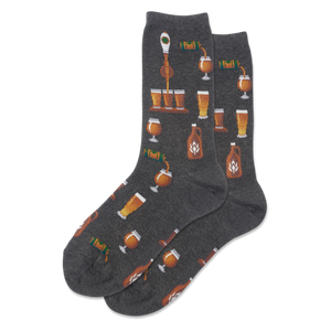 hot sox women's craft beer crew socks