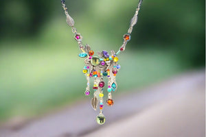 firefly jewelry cascading leaf necklace- 8704-mc