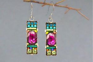 firefly jewelry earrings- multi color dainty bar
