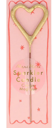 Meri Meri Mini Gold Heart Sparkler Candle