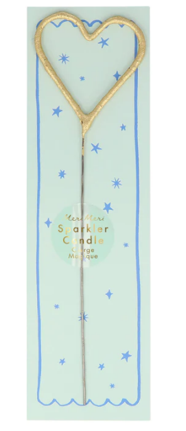 Meri Meri Gold Heart Sparkler Candle 2.5 Inches