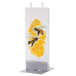 flatyz flat handmade candle- honey bees on honeycomb
