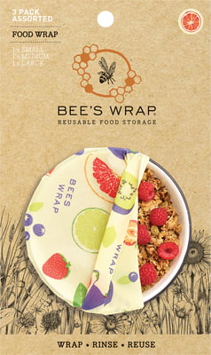 bee's wrap 3 pack assorted - fresh fruit