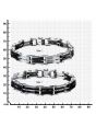 inox men's black plated h-link reversible bracelet-8.25-7.75 inch