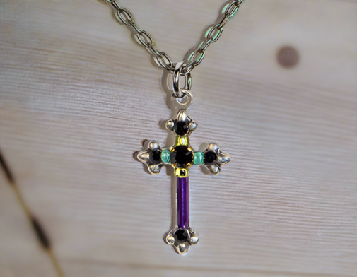 firefly jewelry jet dainty color cross necklace