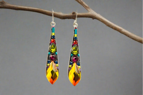 firefly jewelry gazelle large drop earrings- multi color