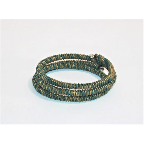 bridge for africa spiral chunky bracelet- green tile