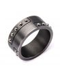 inox men's stainless steel gun metal finish with steel beaded ring- size10