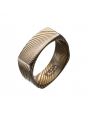 inox men's damascus 8mm matte gold plated square ring- size 12