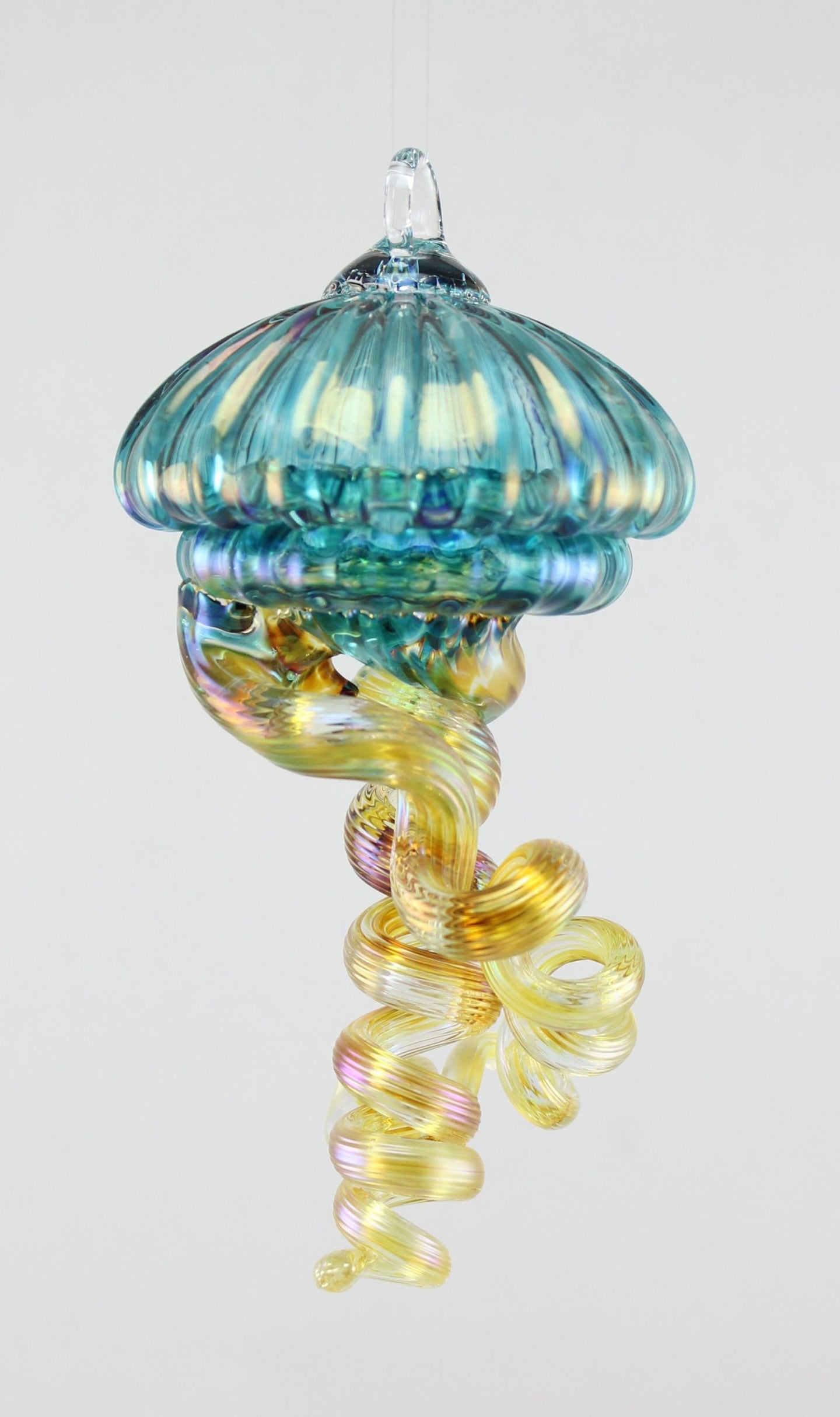 glass jellyfish sm. teal jelly