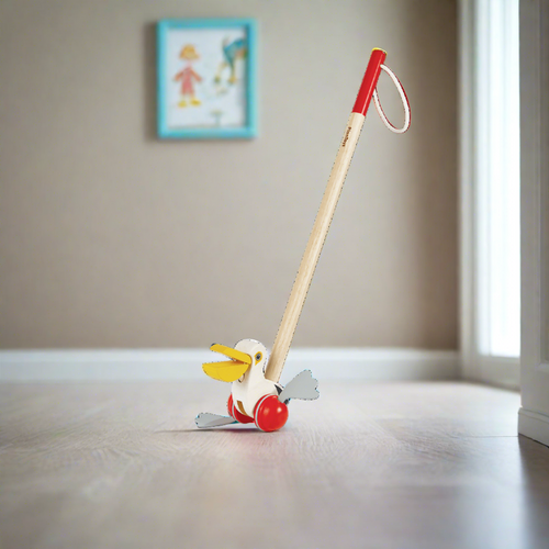 plan toys push along pelican