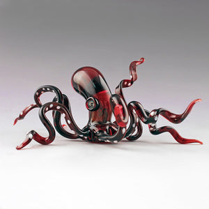 boise art glass red octopus