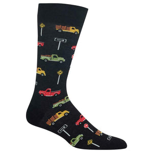 hot sox men's pick up truck crew socks