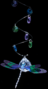 oh my gosh dragonfly spiral blue & purple w/ 30mm crystal ball