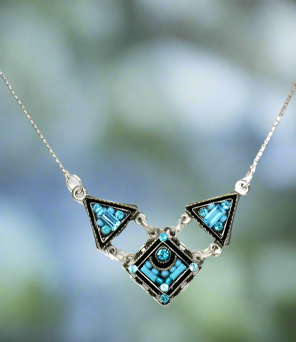 firefly jewelry architectural v necklace- turquoise